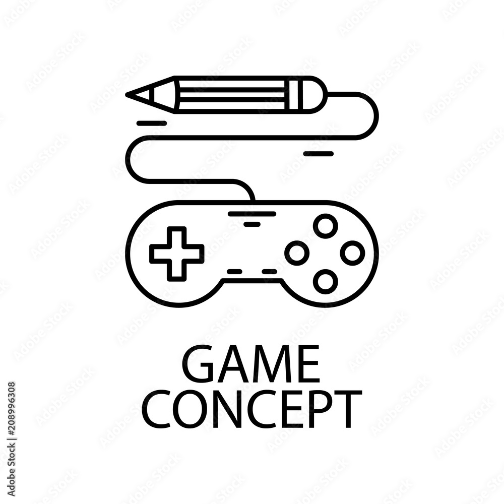Poster game concept outline icon. element of gaming outline icon for mobile concept and web apps. thin line