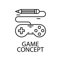 game concept outline icon. Element of gaming outline icon for mobile concept and web apps. Thin line game concept outline icon can be used for web and mobile