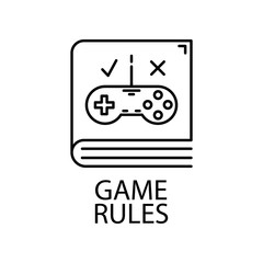 game rules outline icon. Element of gaming outline icon for mobile concept and web apps. Thin line game rules outline icon can be used for web and mobile