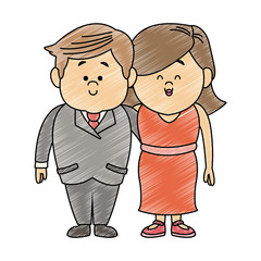 Wife and husband cartoon vector illustration graphic design