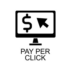 pay per click icon. Element of seo and development icon with name for mobile concept and web apps. Detailed pay per click icon can be used for web and mobile