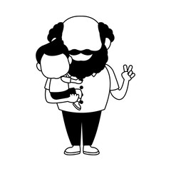 Cute grandfather with grandson vector illustration graphic design