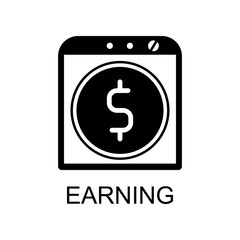 earning icon. Element of seo and development icon with name for mobile concept and web apps. Detailed earning icon can be used for web and mobile