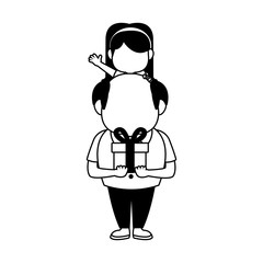 Cute grandfather with granddaugther vector illustration graphic design