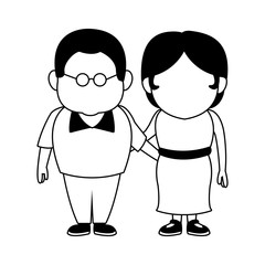 Beautiful grandparents couple cartoon vector illustration graphic design