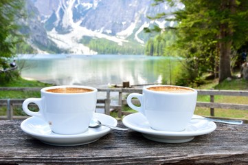 cappuccino at the lake