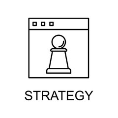 strategy website line icon. Element of seo and web optimization icon with name for mobile concept and web apps. Thin line strategy website line icon can be used for web and mobile