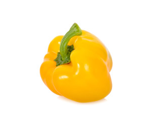 fresh whole yellow bell pepper on white background