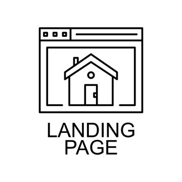 landing web page line icon. Element of seo and web optimization icon with name for mobile concept and apps. Thin line landing web page line icon can be used for web and mobile