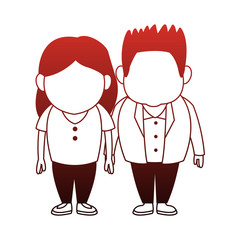 Cute young couple cartoon vector illustration graphic design