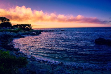 beautiful ocean sunset in california