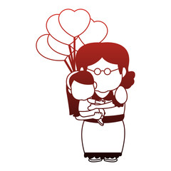 Cute grandmother with granddaugther vector illustration graphic design