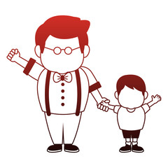 Cute grandfather with grandson vector illustration graphic design