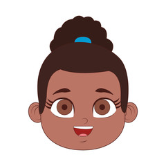 Beautiful girl face cartoon vector illustration graphic design