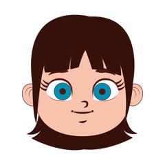 Obraz premium Beautiful girl face cartoon vector illustration graphic design