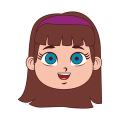 Beautiful girl face cartoon vector illustration graphic design