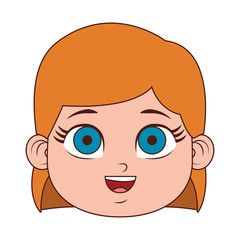 Beautiful girl face cartoon vector illustration graphic design