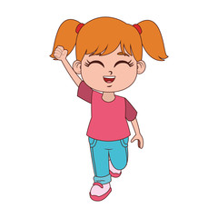 Beautiful and happy girl cartoon vector illustration graphic design
