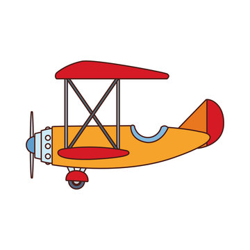 Vintage airplane cartoon vector illustration graphic design