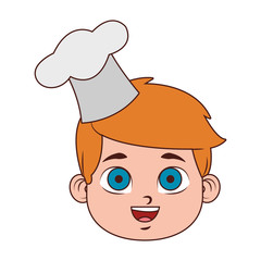 Cute chef boy cartoon vector illustration graphic design