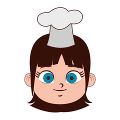 Beautiful chef girl cartoon vector illustration graphic design