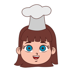 Beautiful chef girl cartoon vector illustration graphic design