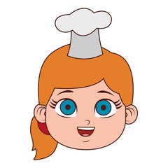 Beautiful chef girl cartoon vector illustration graphic design