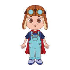 Cute boy with aviator hat and glasses vector illustration graphic design