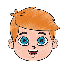Cute boy face cartoon vector illustration graphic design