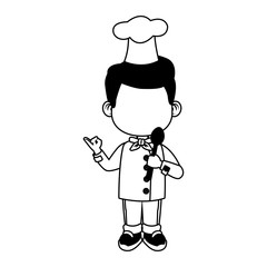 Cute chef boy cartoon vector illustration graphic design