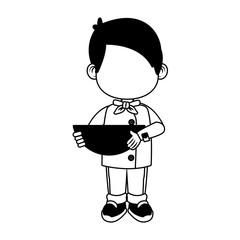 Cute chef boy cartoon vector illustration graphic design