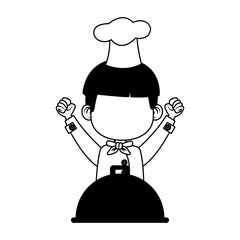 Cute chef boy cartoon vector illustration graphic design