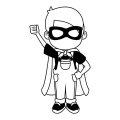 Cute boy with superhero costume vector illustration graphic design