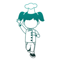 Beautiful chef girl cartoon vector illustration graphic design