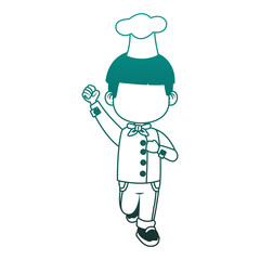 Cute chef boy cartoon vector illustration graphic design