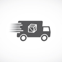 icon deliver package with fast van