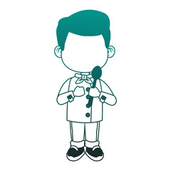 Cute chef boy cartoon vector illustration graphic design