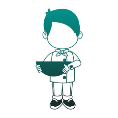Cute chef boy cartoon vector illustration graphic design