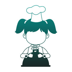 Beautiful chef girl cartoon vector illustration graphic design