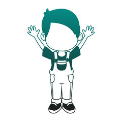 Cute and happy boy cartoon vector illustration graphic design