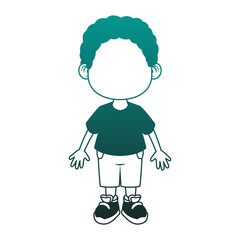 Cute and happy boy cartoon vector illustration graphic design