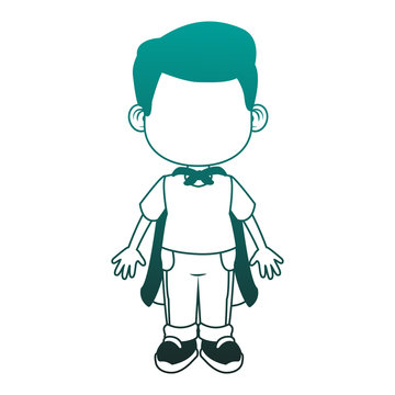 Cute boy with superhero costume vector illustration graphic design