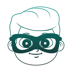Cute boy with mask vector illustration graphic design