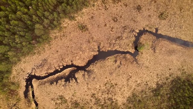 Aerial view of amazing surreal landscape around Valgejarv lake in Estonia.