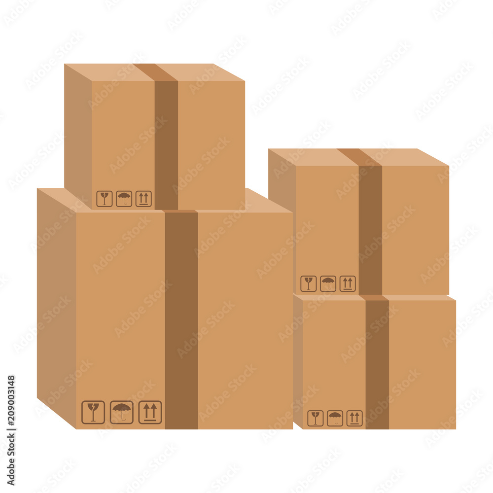 Canvas Prints Cardboard boxes stacked vector illustration graphic design