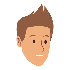 Young man face cartoon vector illustration graphic design