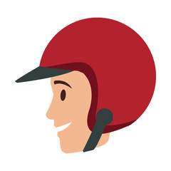 Young man with scooter helmet vector illustration graphic design