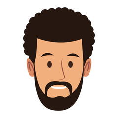 Young man face cartoon vector illustration graphic design