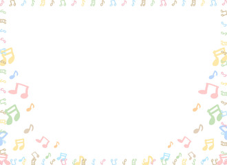 手書き　音符　フレーム