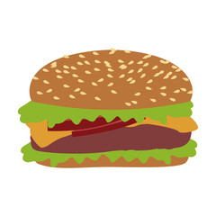 Hamburger fast food vector illustration graphic design